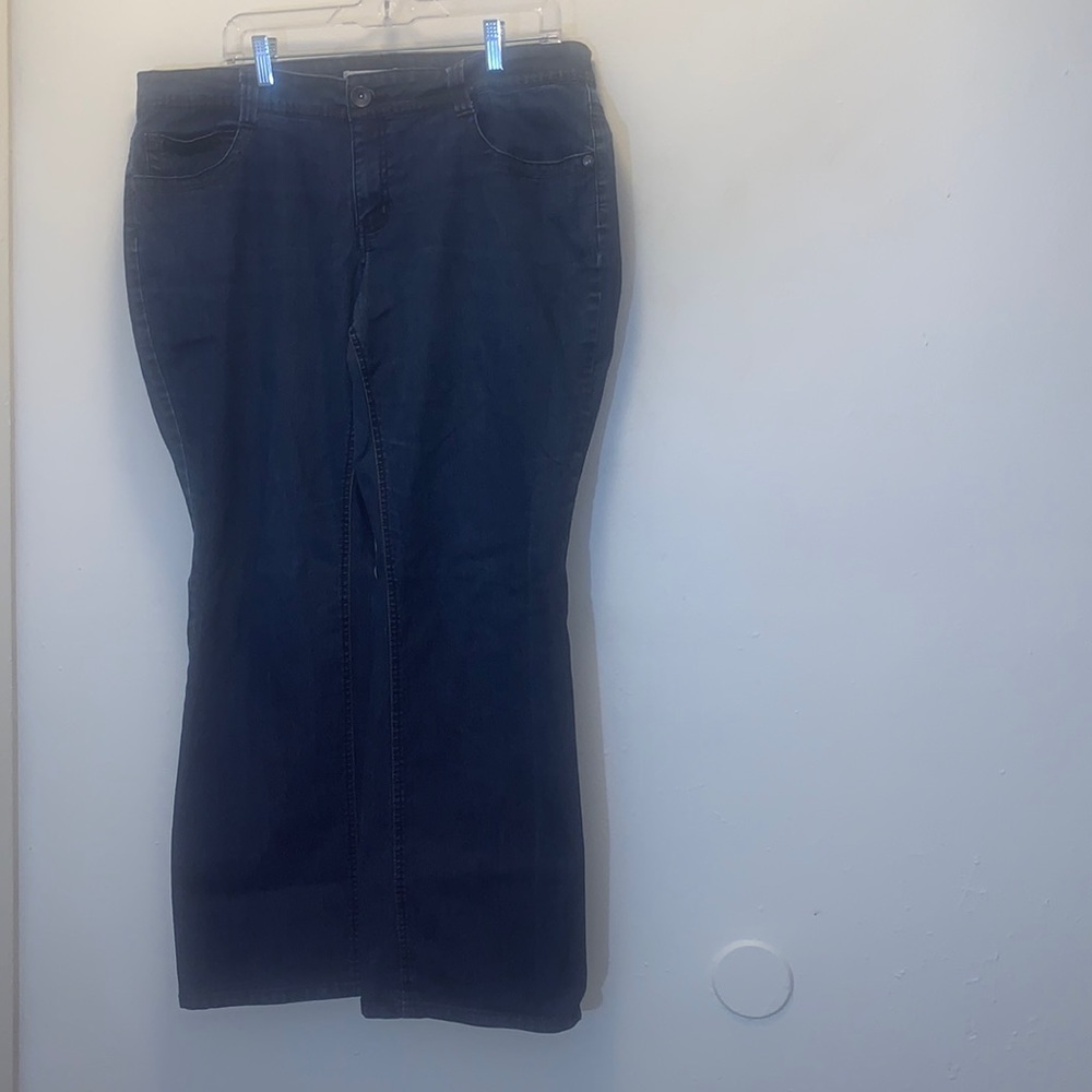 Y2K LEI dark wash wide leg jeans